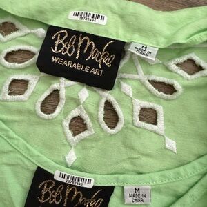 VTG Bob Mackie Neon Lime Eyelet 2-Piece Linen Set /Size M